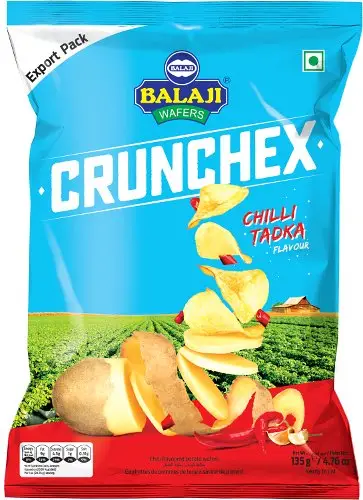 Balaji Crunchex Potato Chips   Chilli Tadka Flavour
