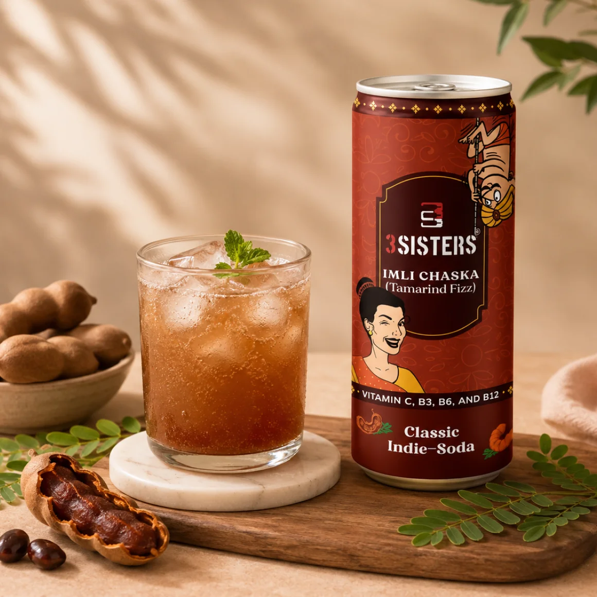 3 Sisters Classic Indie Soda   Imli Chaska (Tamarind Fizz)