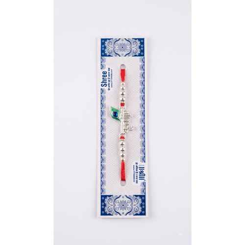 Red Thread Krishna Beaded Rakhi For Brother
