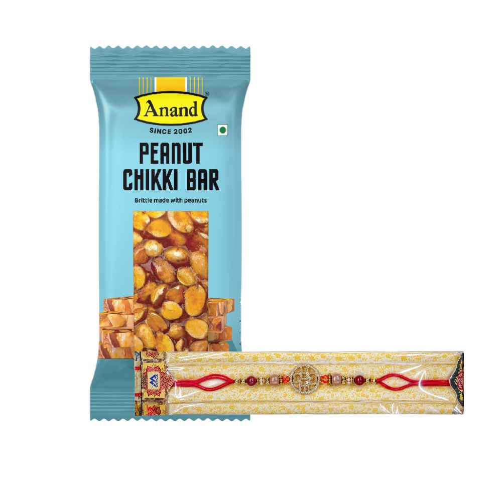 Single Rakhi For Brother Combo Pack – Peanut Chikki Bar