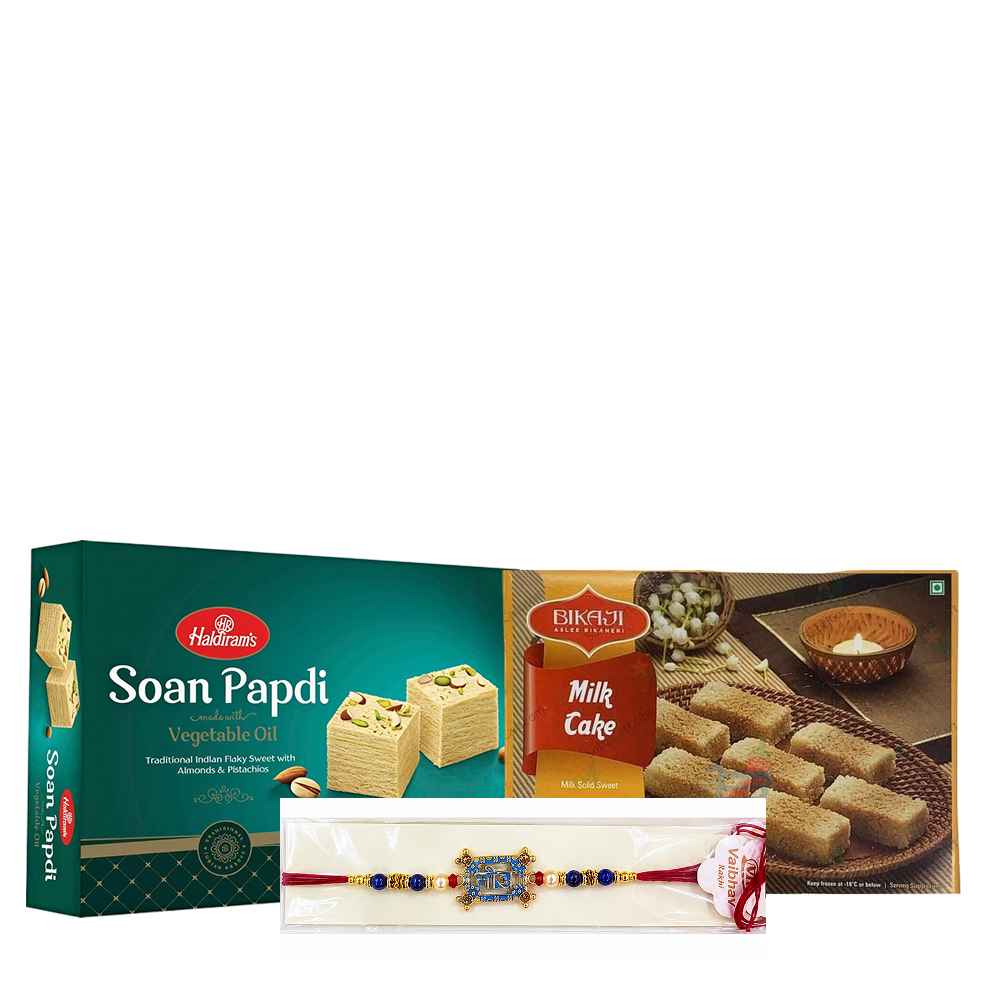 Classic Rakhi Sweets Combo Pack – Milk Cake & Soan Papdi