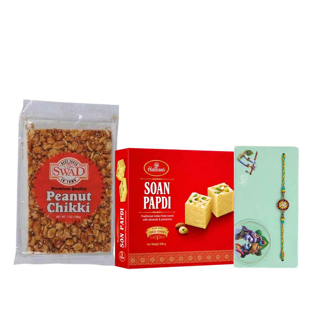 Classic Rakhi Sweets Combo Pack – Peanut Chikki And Soan Papdi Ghee