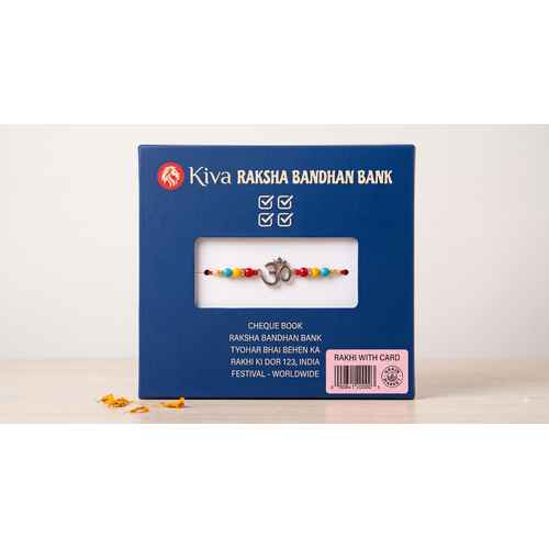 Om Beaded Rakhi With Rakhi Card
