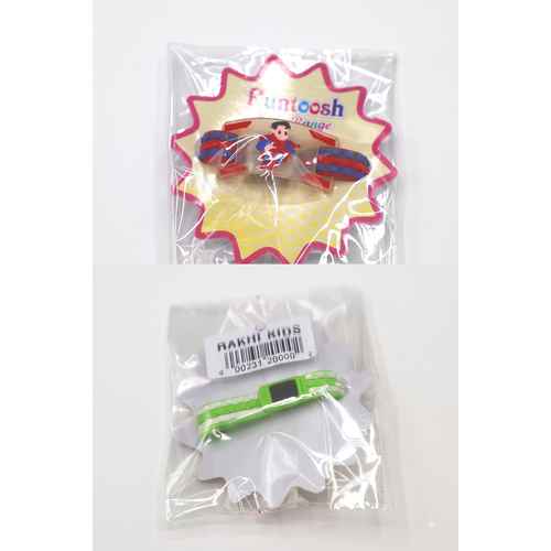 Superhero And Green Watch Rakhi Set For Kids