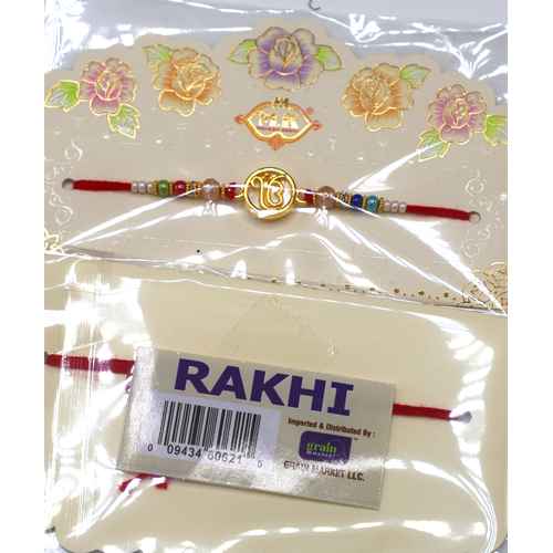 Red Thread Ik Onkar Beaded Rakhi For Brother