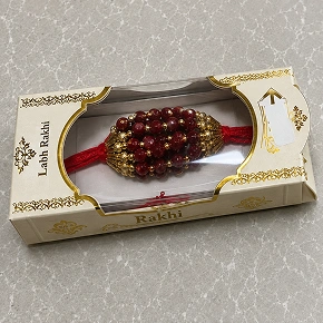 Maroon Beaded Rakhi Set For Brother