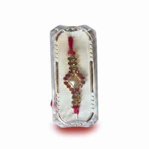 Red Stone Studded Designer Rakhi For Brother