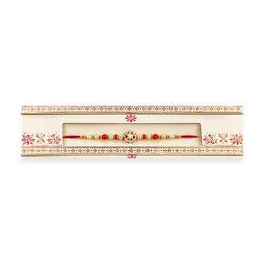 Traditional Red And Gold Rakhi