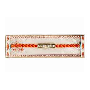 Orange And White Thread Rakhi