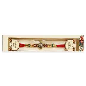Antique Red And Gold Beaded Rakhi