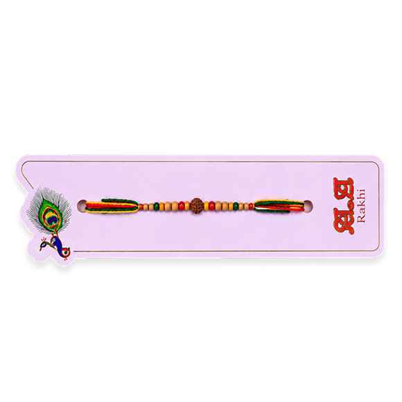Multicolor Thread Rudraksha Rakhi For Brother