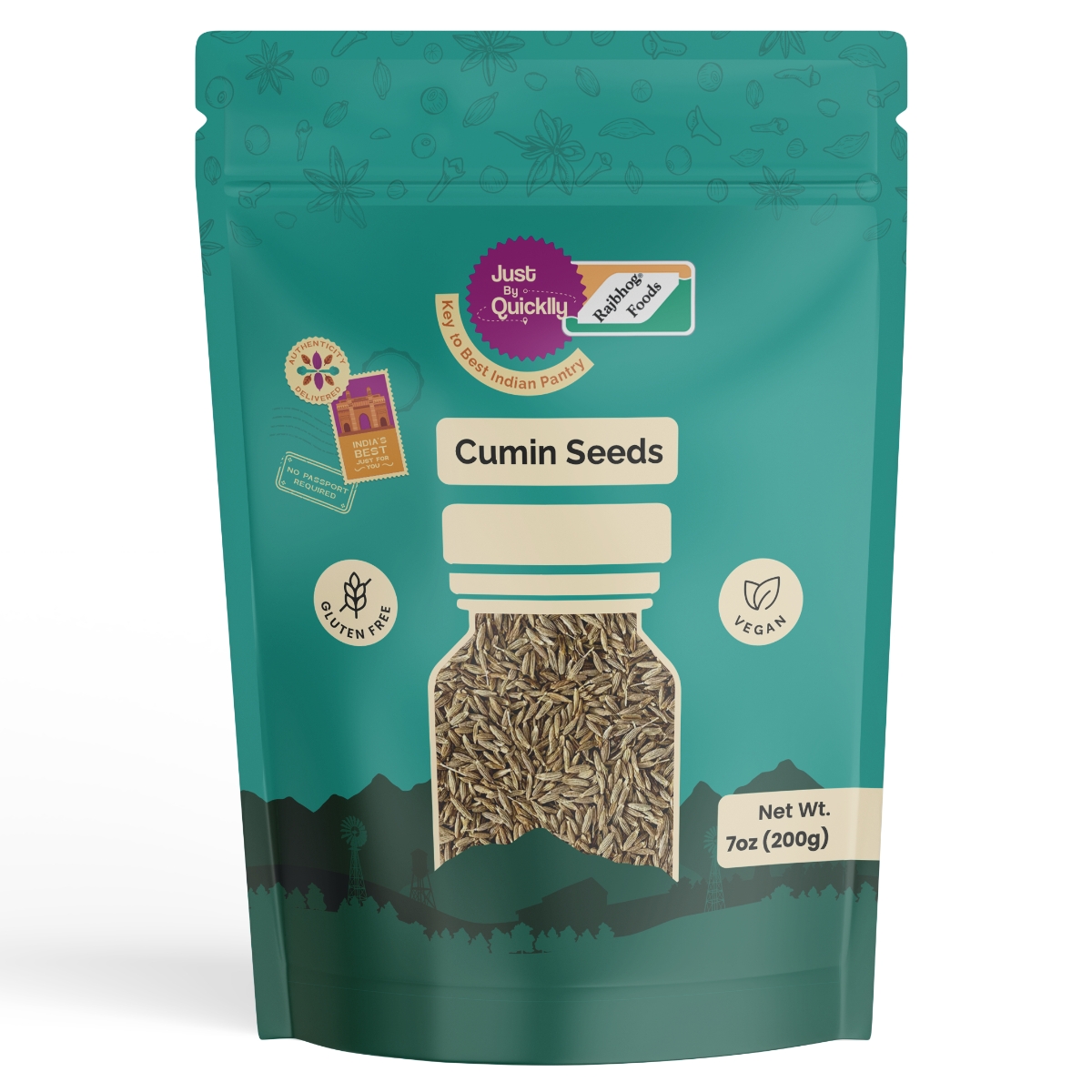 Just By Quicklly Cumin Seeds  7 OZ