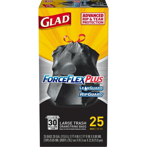 Glad Large Trash Bag 30 Gallon 25 COUNT