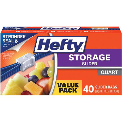 HEFTY SLIDR STR QT V 40 COUNT