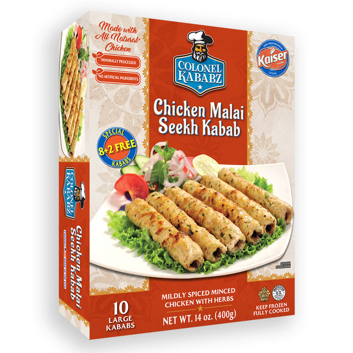 COLONEL KABABZ FRZN SEEKH KABAB   CHKN MALAI 312 GM