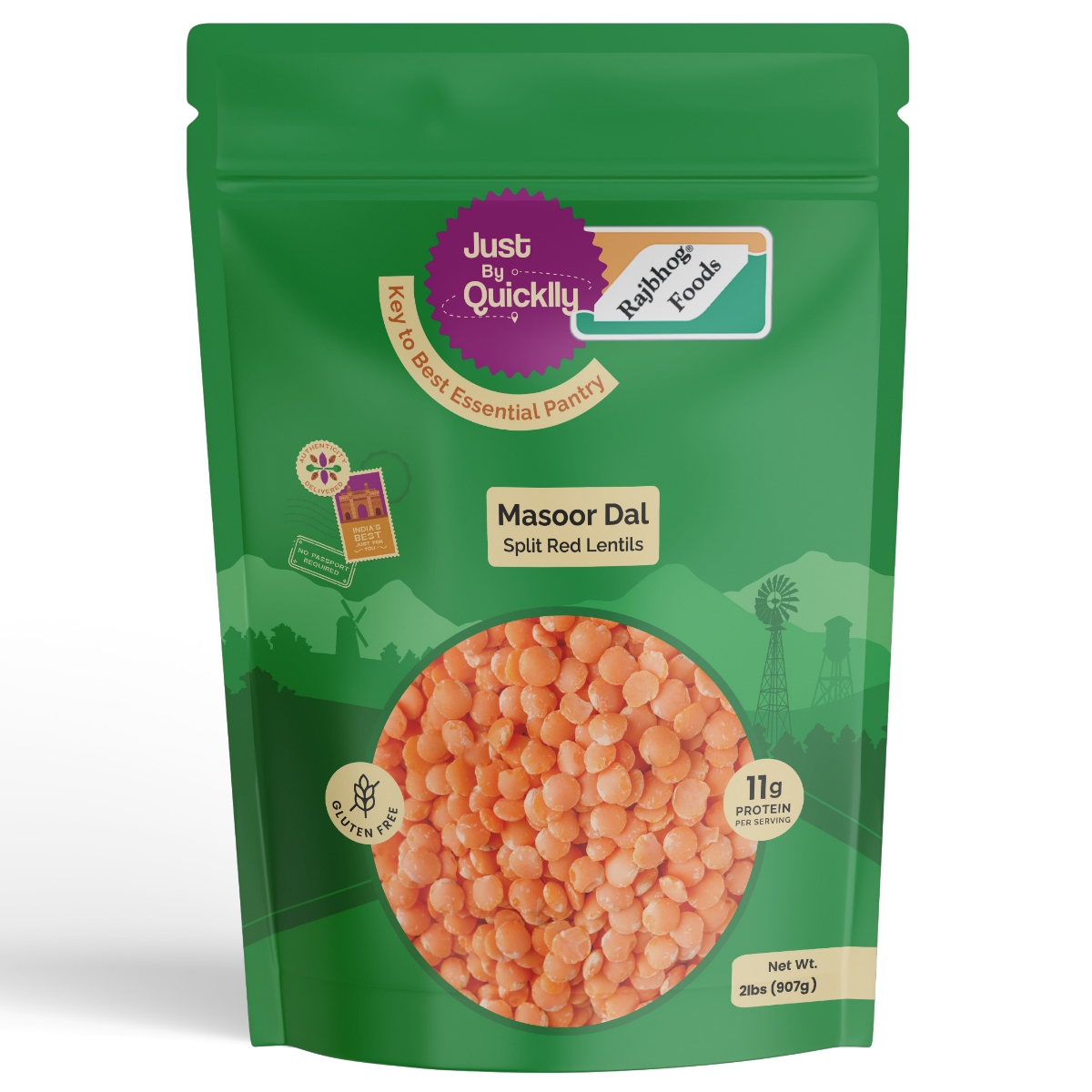 Just By Quicklly Masoor Dal 2 LBS