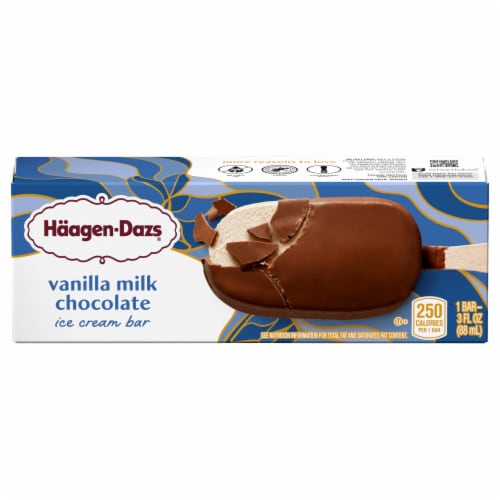 Haagen Dazs Vanilla Milk Chocolate Ice Cream Bar 3oz 3 OZ