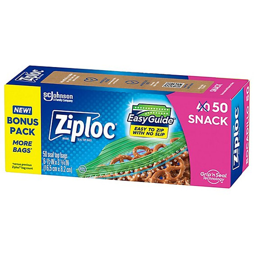ZIPLOC SNACK BAGS 50 COUNT