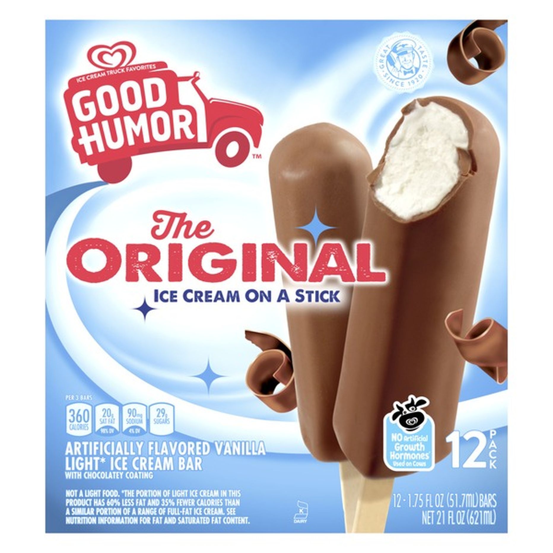 Good Humor Vanilla Light Ice Cream Bar 621 ML