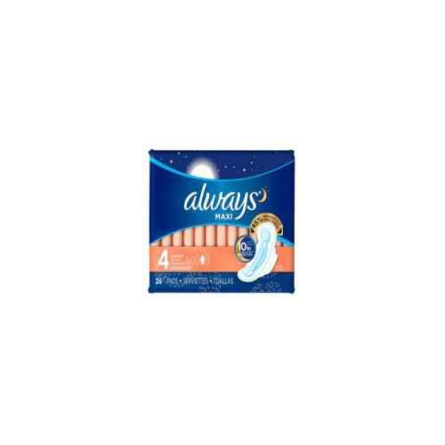Always Overnight Maxi Pads With Flexi Wings 26 COUNT