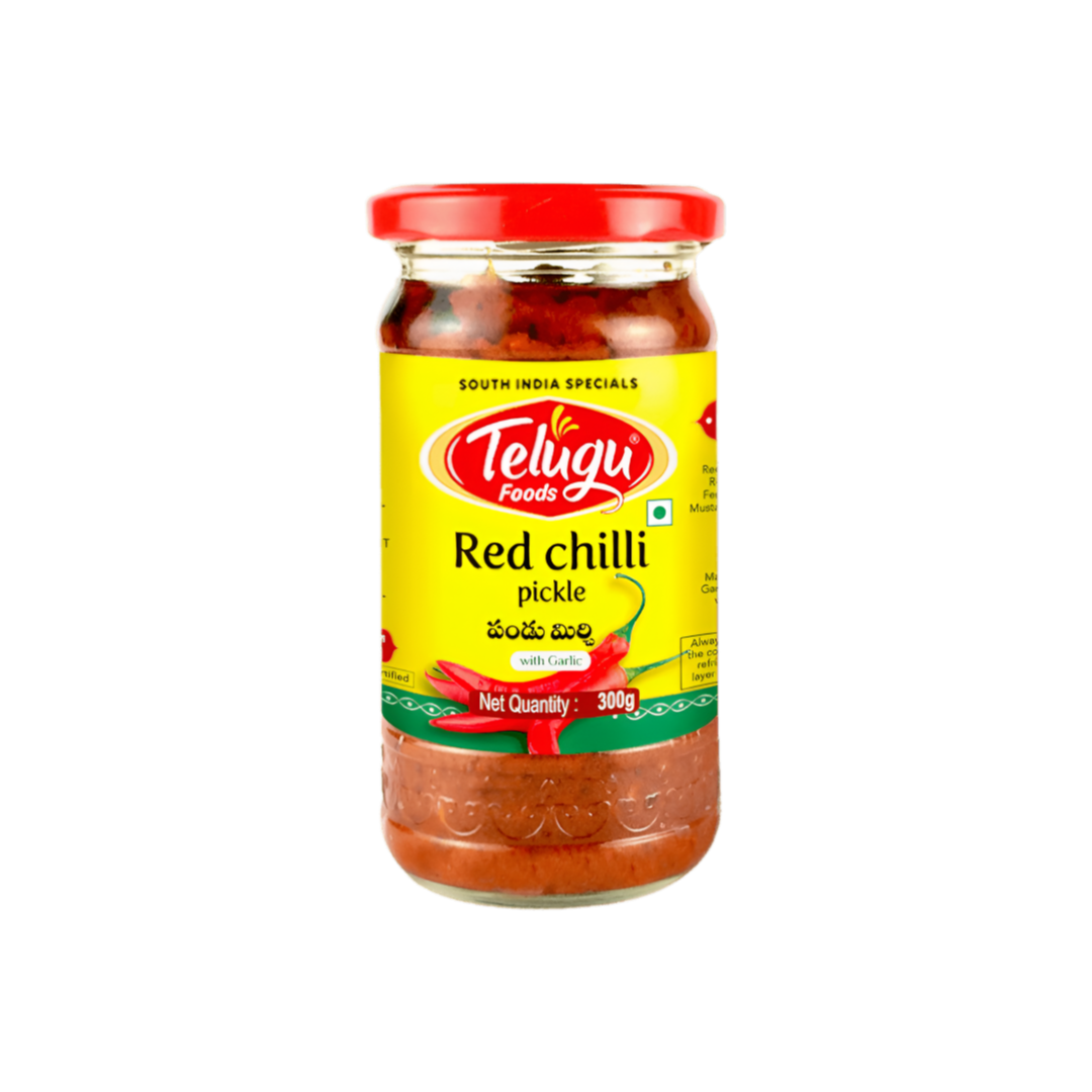 Telugu Foods Red Chilli Pickle With Garlic 1 COUNT