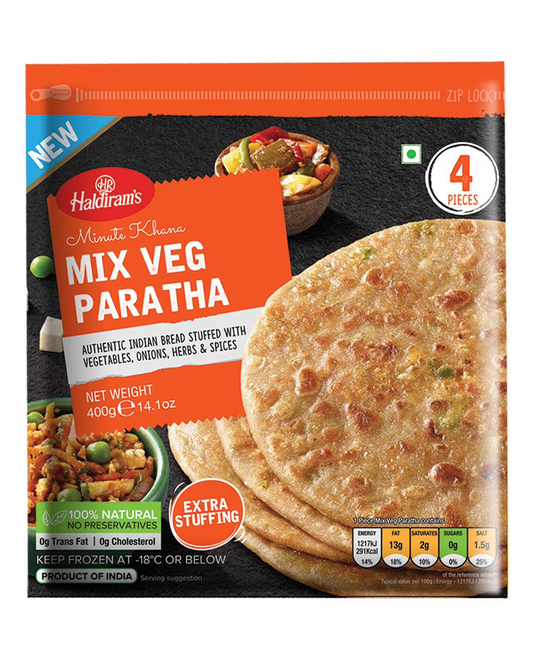 Mix Veg Paratha 14.1 OZ