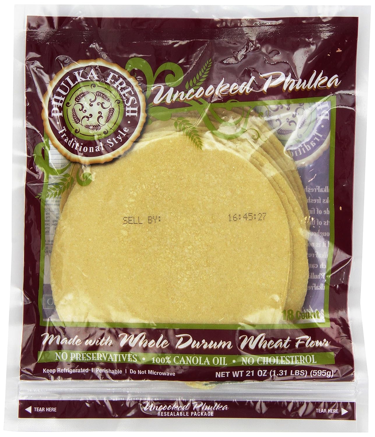 Uncooked Phulka 18 PCS