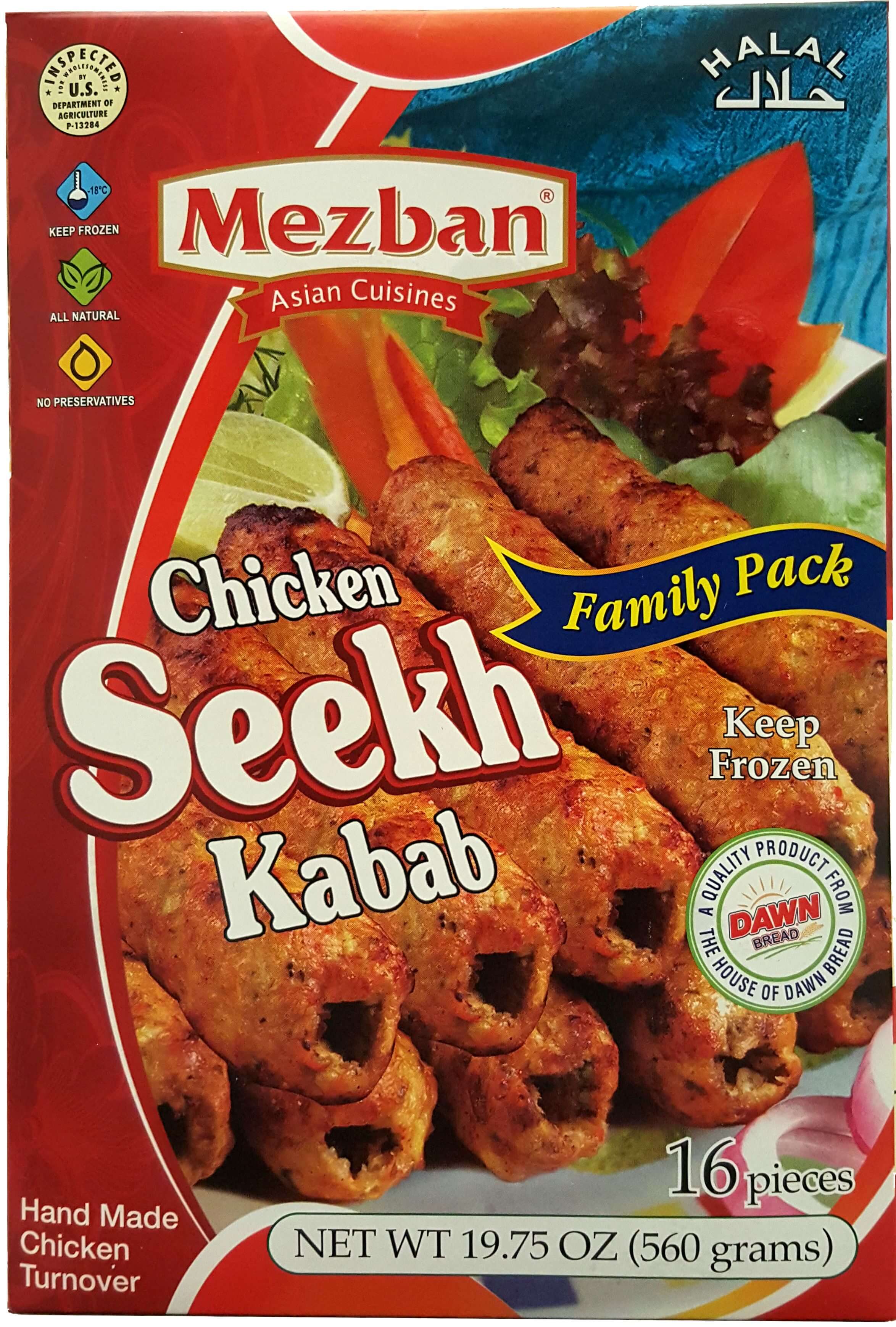 MEZBAN CHICKEN SEEKH KABAB 1.23 LBS