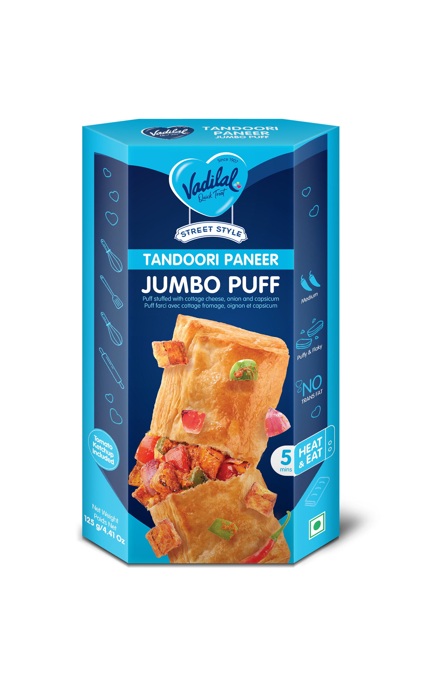 VADILAL HANDI PANEER JUMBO PUFF 125 GM