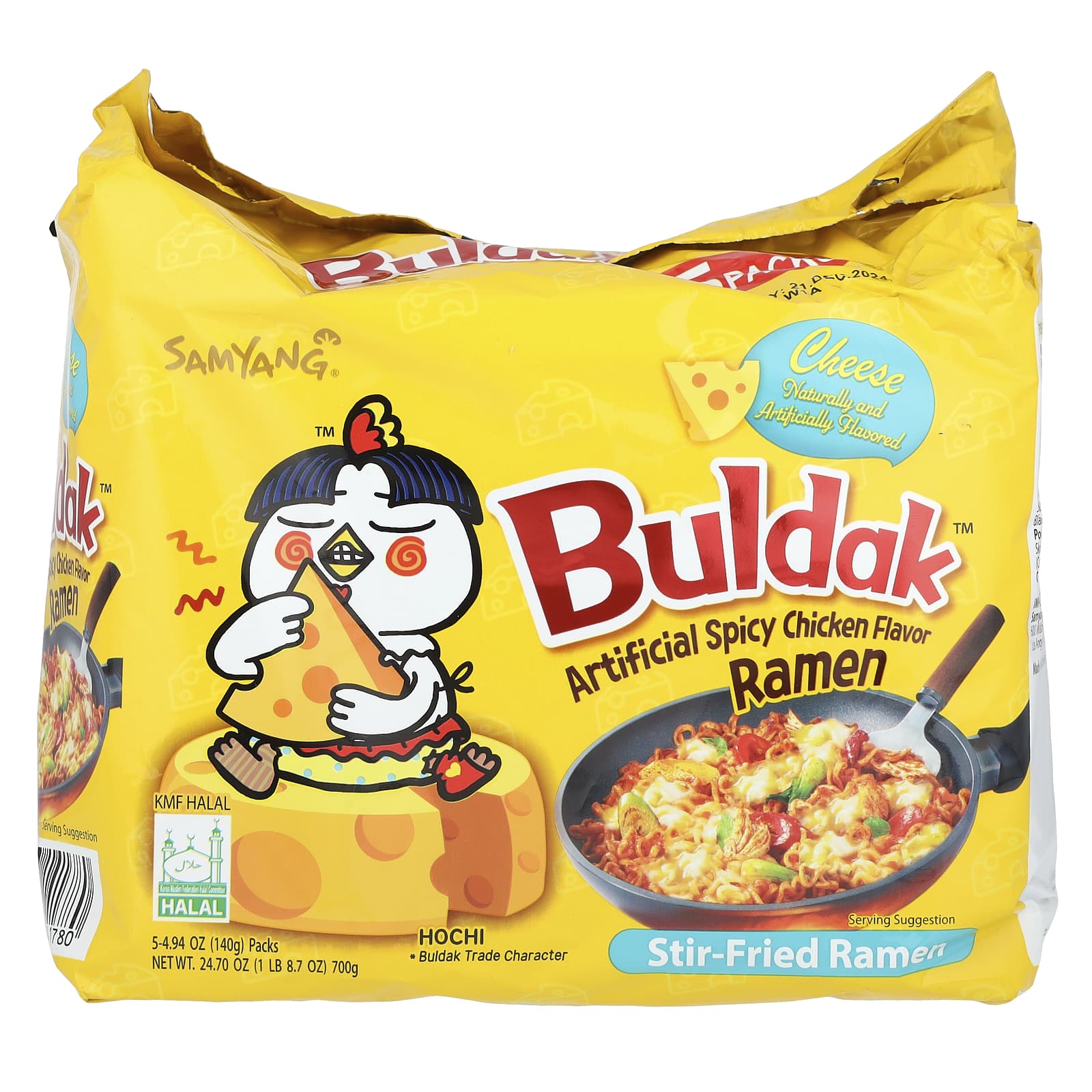 BULDOK RAMEN SPICY CHEESE 5 PACK BAG 4.94OZ C/8 4.94 OZ