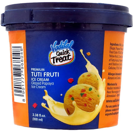 VADILAL TUTI FRUIT ICE CREAM 100 ML