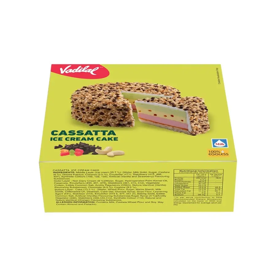 VADILAL CASSATTA ICE CREAM CAKE 500 ML