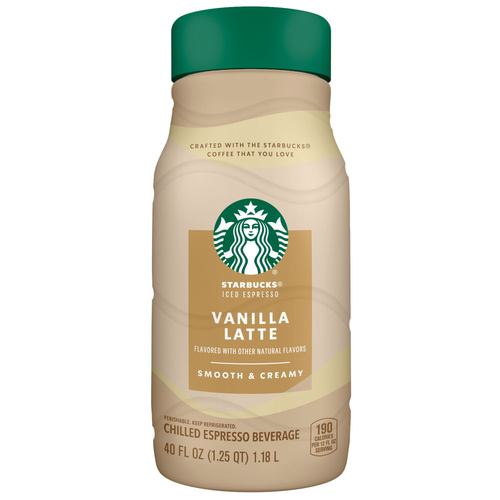 STARBUCKS VANILLA LATTE ICED COFFEE 40 OZ