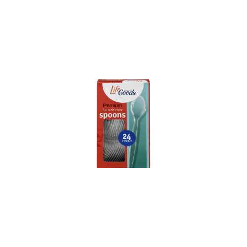 LIFE GOODS CLEAR SPOONS CUTLERY HD 24 COUNT