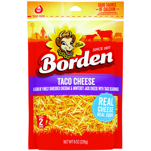 BORDEN TACO CHEESE F 8 OZ