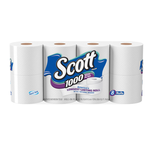 SCOTT 1000 WHITE 8PK 1000 COUNT