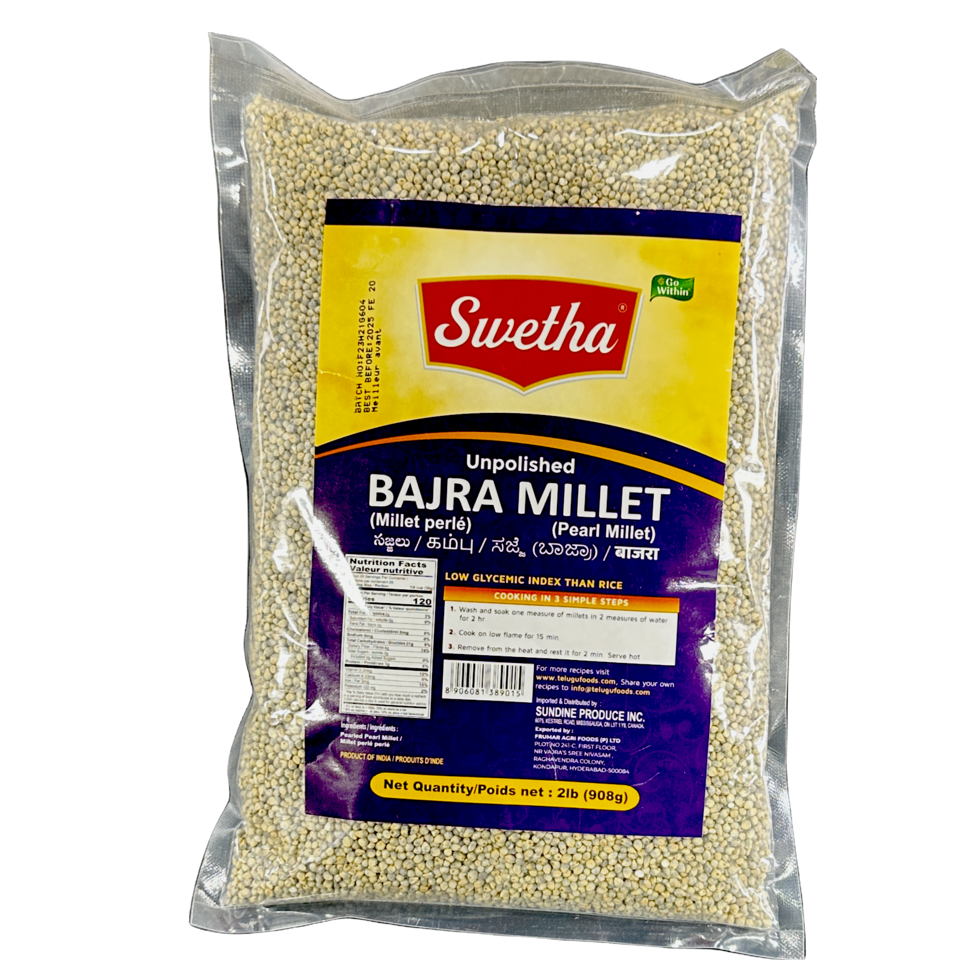 Swetha Swetha Unpolished Bajra Millet 2 LBS