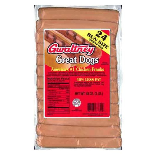 GWALTNEY CHICKEN FRANKS 3LB 3 LBS