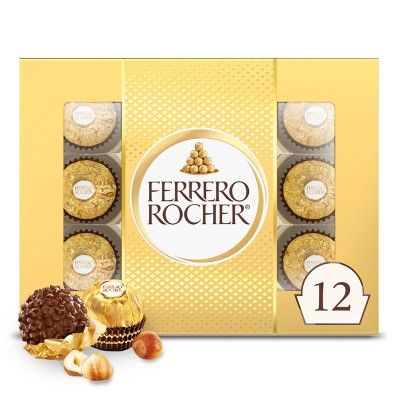 Ferrero Rocher Fine Hazelnut Chocolate Candy   12 Ct 5.3 OZ