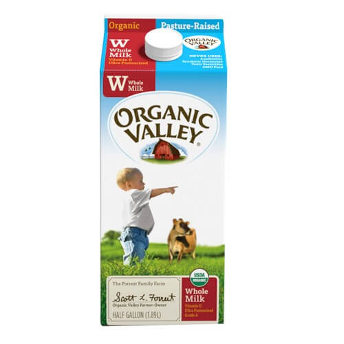 Milk   Organic Valley Whole Milk 4 Lbs