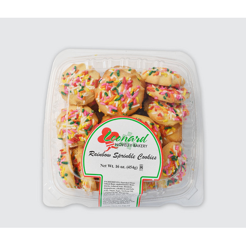 LEONARD COOKIES RAINBOW SPRINKLE 16 OZ