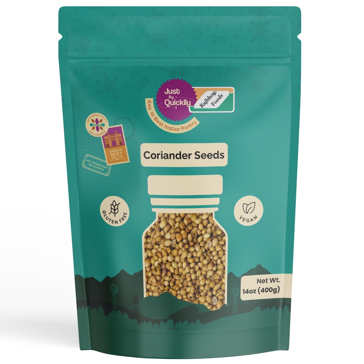 Just By Quicklly Coriander Seeds 14 OZ