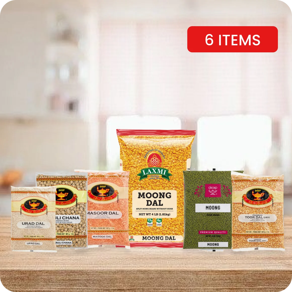 Dal And Pulse Power Kit Toor Moong Urad Chana 6 Pack
