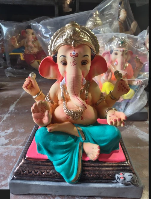 12 Inch Padmasan Paper Ganesh Murti