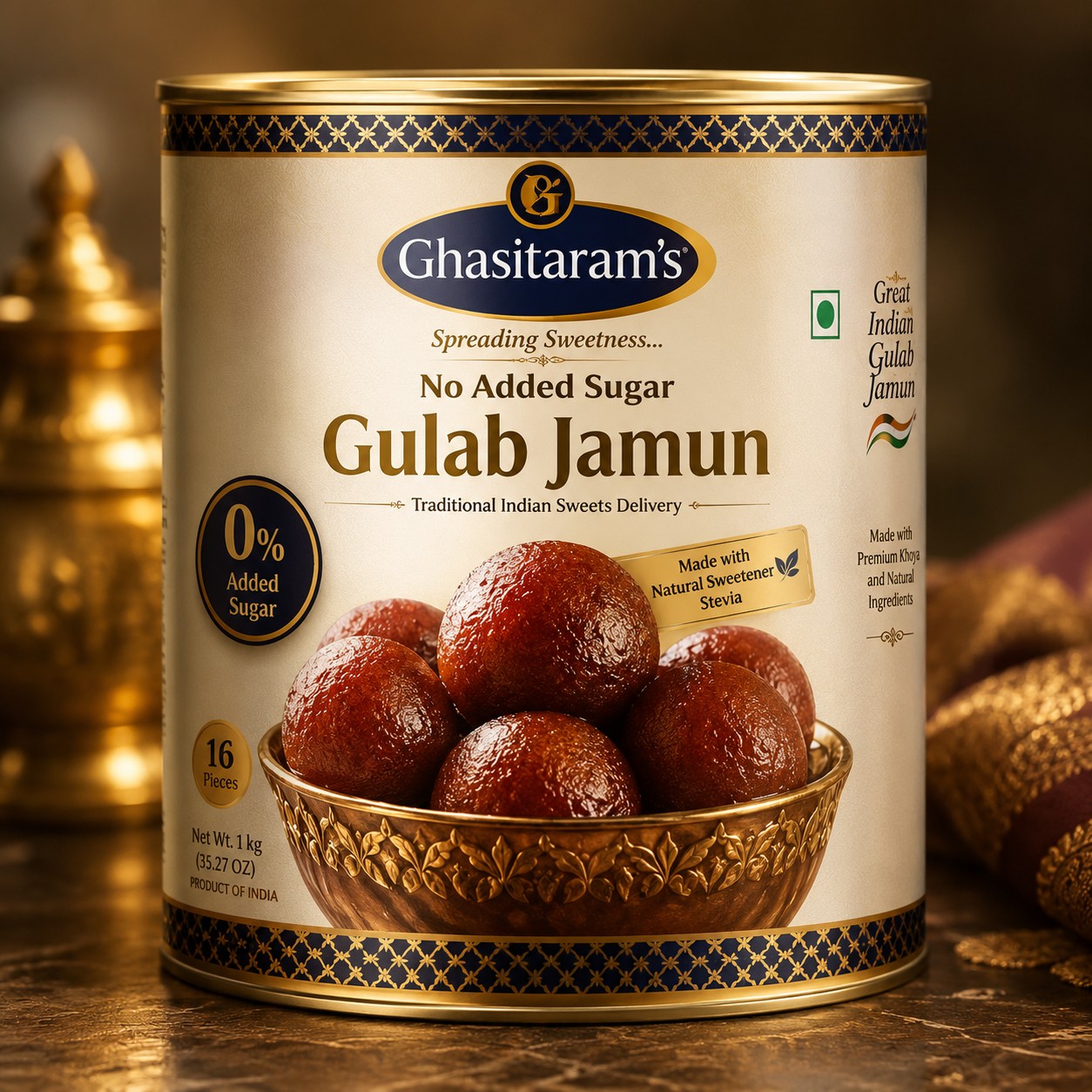 GHASITARAMS NO ADDED SUGAR GULAB JA 1 KG
