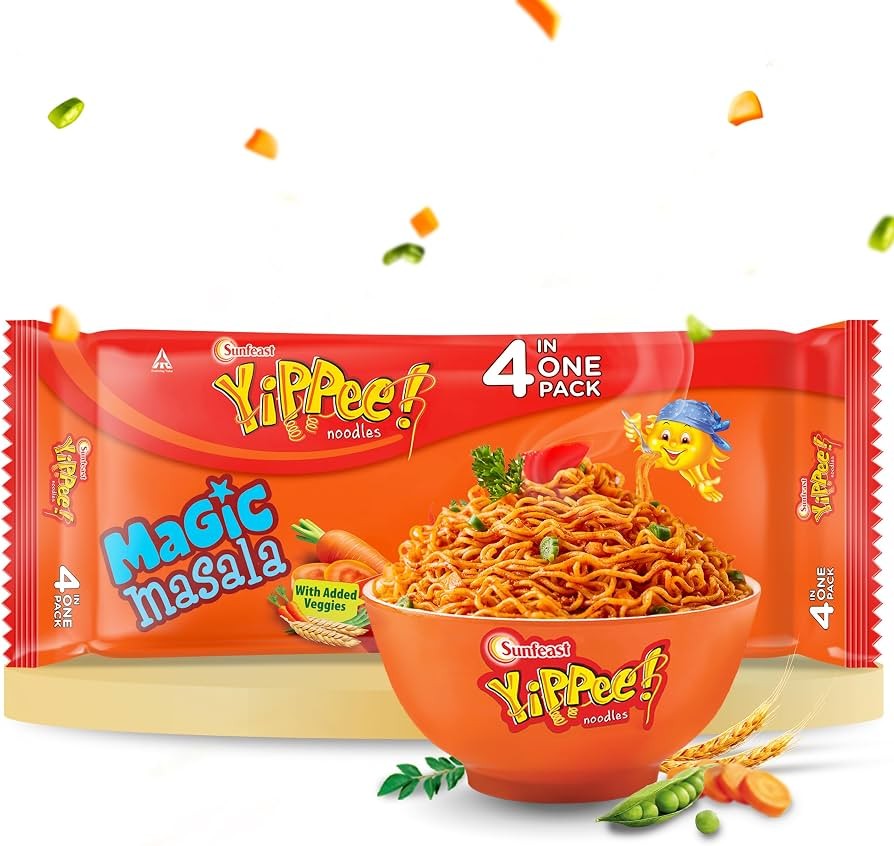 SUNFEAST YIPEE MASALA MAGIC NOODLES 4PK 280 GM