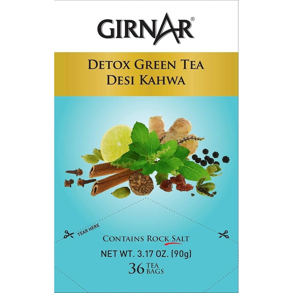 Girnar Green Tea Desi Kahwa 36 Teabags 3.17 OZ