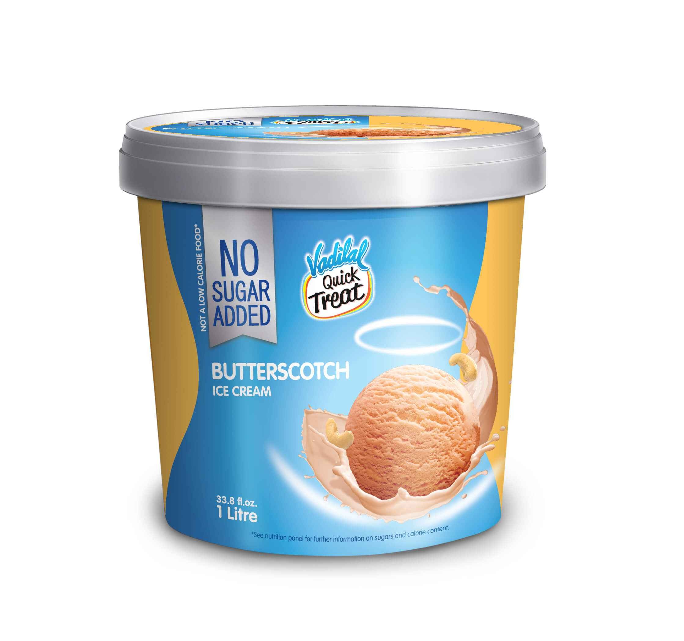 Vadilal Butterscotch No Sugar 1 LTR