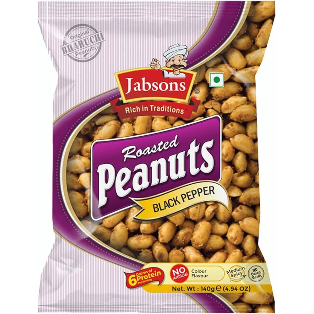 Jabsons Roasted Peanuts Black Pepper 140 GM