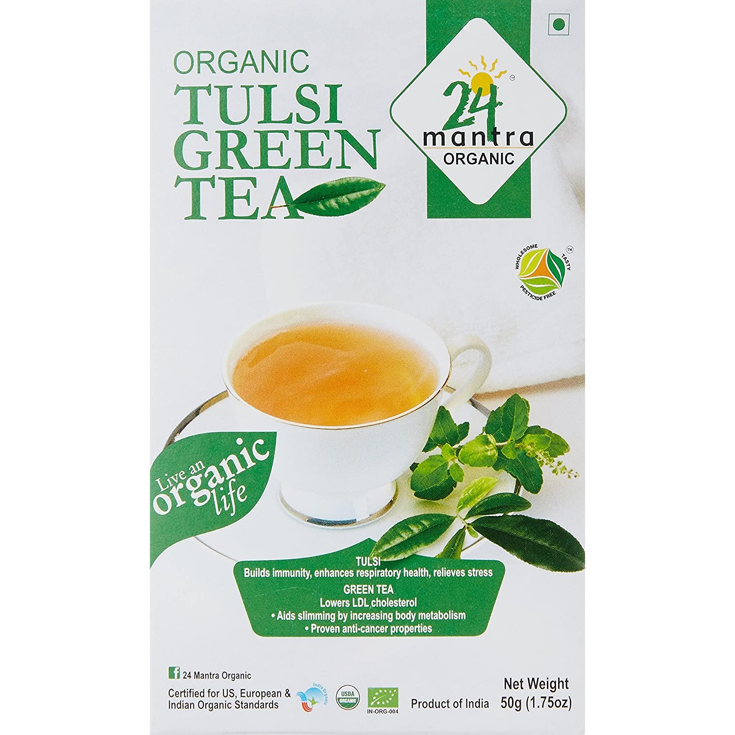 24 MANTRA ORGANIC TULSI GREEN TEA 1.75 OZ
